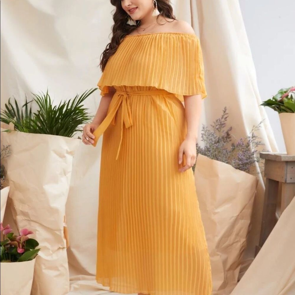 Off shoulder flare dress